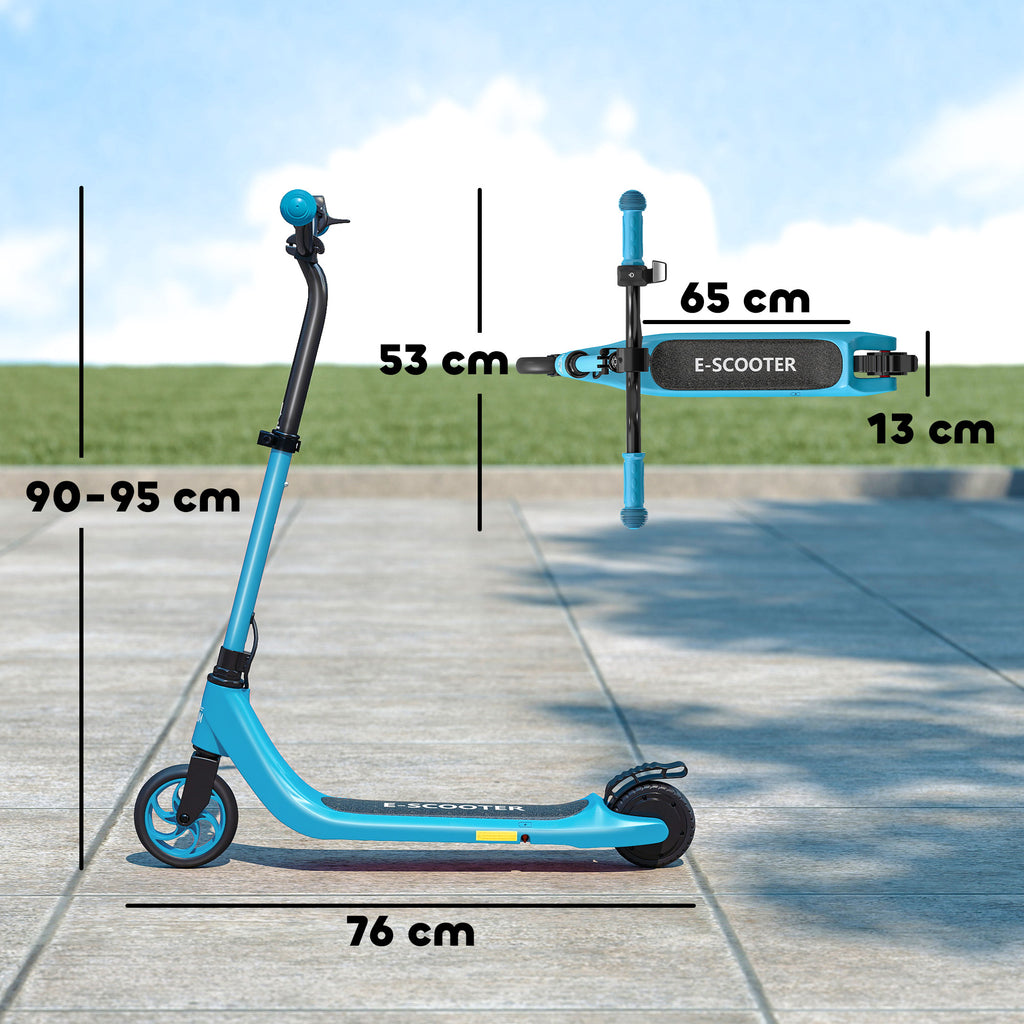 Kids Electric Scooter, Electric Scooters For Kids Ages 6+, 8 KM/H & 6 KM Lightweight E-Scooter, Adjustable Height, Rear Brake - Blue