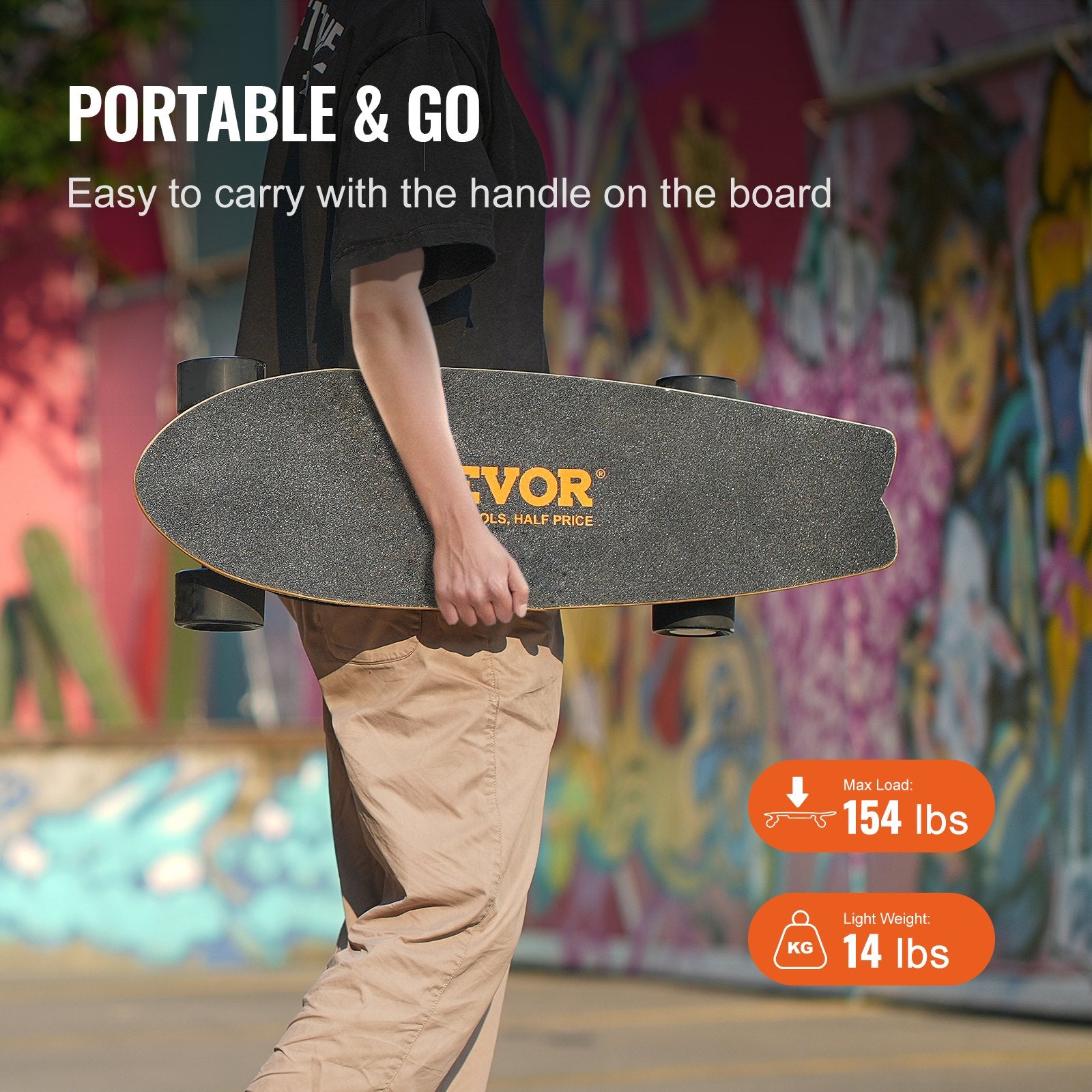 Electric Skateboard With Remote, 13.7 Mph Top Speed & 7.5 Miles Max Range Skateboard Longboard, 3 Speeds Adjustment Skateboards, Easy Carry Handle Design, Suitable For Adults & Teens Beginners